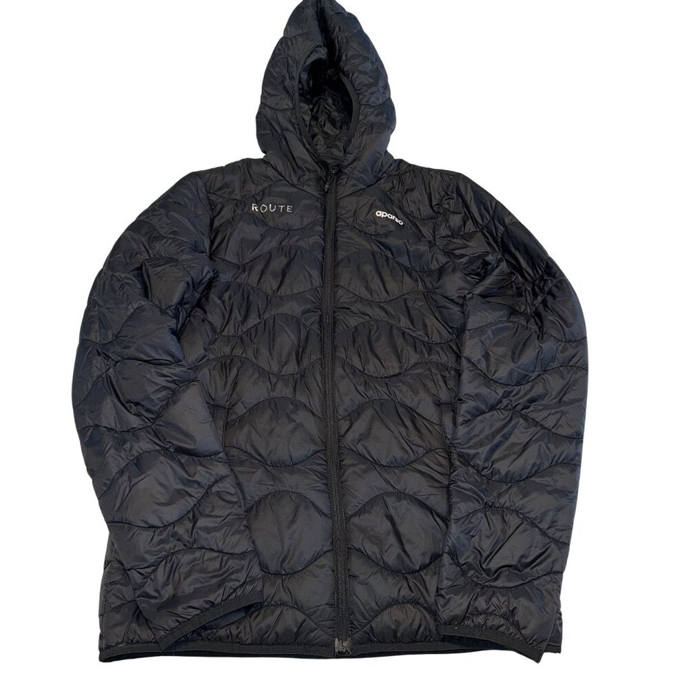 Aparso ROUTE Black Nylon Polyester Filled Full Zip Long Sleeve Jacket Medium M